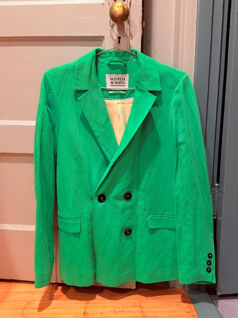 Scotch & Soda Bright Green Double-Breasted Blazer